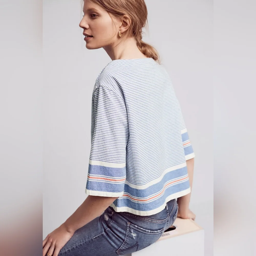 Anthropologie Maeve Sullivan Stripe Top Size XS - Picture 3 of 9